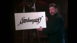 Jonathan Frakes rotates a sign saying ambiguity and stares at you with indignation