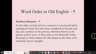 Word Order in Old English - 9