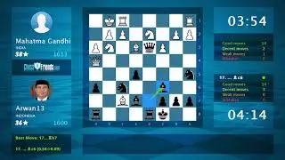 Chess Game Analysis: Mahatma Gandhi - Arwan13 : 1-0 (By ChessFriends.com)