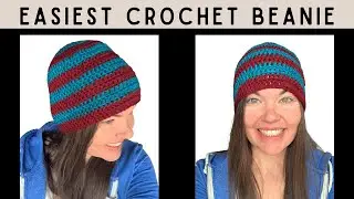 Easy Crochet Beanie with Stripes