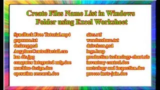 how to create or copy a list of files in a windows folder into an excel list