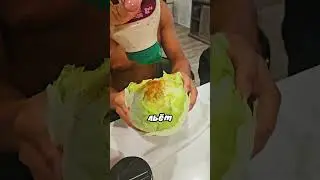 Eating a head of cabbage with sauce and spices 😁