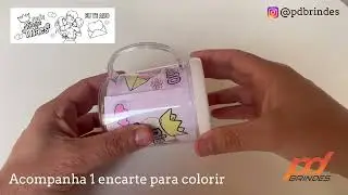 CANECA ACRÍLICA para COLORIR - COM ENCARTE DIA DAS MÃES