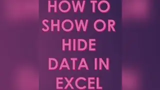 HOW TO SHOW OR HIDE DATA IN EXCEL