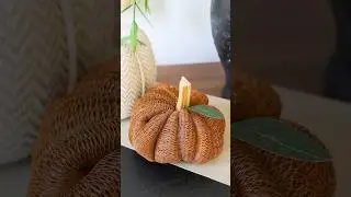 Turning a loofah into a pumpkin?! #falldiy