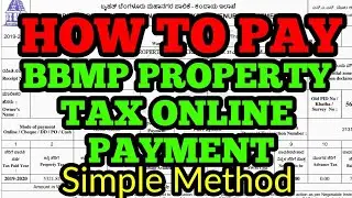 HOW TO PAY BBMP PROPERTY TAX ONLINE PAYMENT 