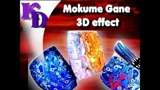 Mokume gane 3D water effect -  polymer clay tutorial 165