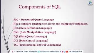 DBMS Lecture 5  Introduction to SQL  by Dhruvi Marsonia