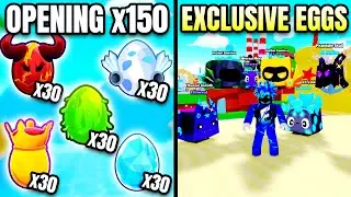 Opening x150 Exclusive Eggs in Build A Bridge Simulator (Roblox)