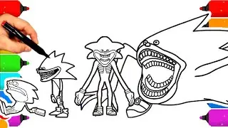 Sonic Coloring Pages NEW Sonic Team NEW Sonic in the movie 3 Tails, Shin Sonic Tapes COLORING