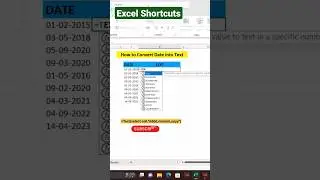 #excel #text #how to #Convert date into text #excelhacks #exceltutoring #shorts #viral #ytshorts
