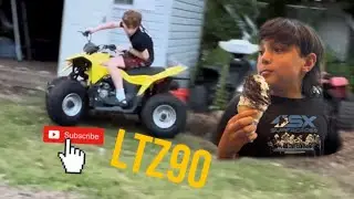 Ltz90 riding in backyard track