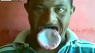 Long tongue, interesting and amazing man, weird guy