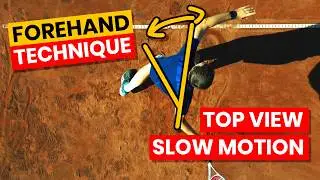 Tennis Forehand Technique In Slow Motion - Top / Drone View 4K