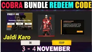 Free Fire Cobra Bundle Redeem Code | Free Fire Redeem Code Today | FF Redeem Code Today 3 November
