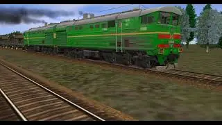 Тепловоз 2ТЭ10М с военной техникой | Trainz Simulator 2012 Android