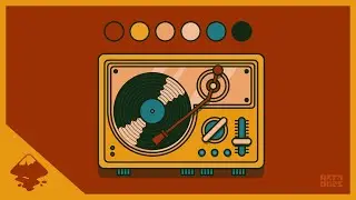 Groovy Tunes | Vinyl Record Player | Inkscape Speedart