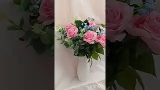 Искусственные цветы композиция  Розово-коралловые розы