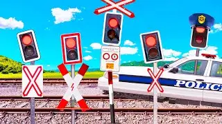 【踏切アニメ】顔が入れ替わってしまうふみきりカンカン😂😂😂The Railroad Crossing with Swapped Faces!!