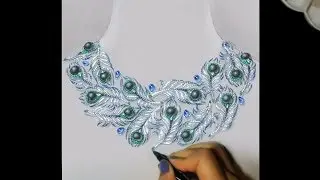 Jewelry sketching /Peacock Necklace