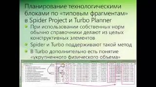 Нормативы в строительных проектах Turbo, Spider, Primavera