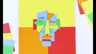 Create a Picasso style self portrait with coloured paper