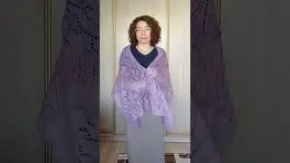 Ажурный шарф связан спицами #shorts