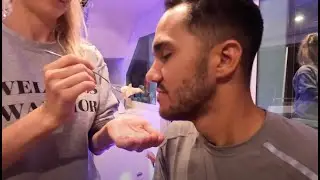 she caught a fish and made me eat it...