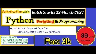Python(A-Z) demo 03 March 2024 || by Nagarjuna Vadlakonda|| +91 8099809099