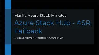 Azure Stack Hub - Azure Site Recovery fail-back