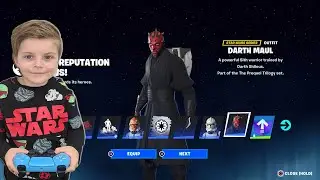 Gifting My Kid ALL NEW Star Wars Fornite items Buying & Unlocking NEW DARTH MAUL Skin & MORE