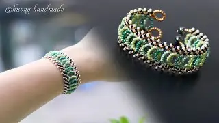 Lattice beaded bracelet DIY. How to make jewelry