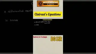 What is Clairaut's Equations || First order ODE || #shorts #shortsvideo  #youtubeshorts