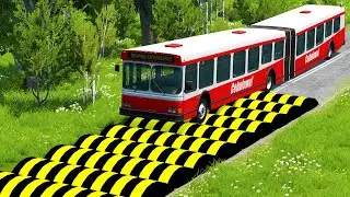 Cars vs 10x Massive Speed Bumps - BeamNG.Drive