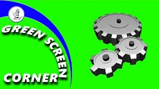 GEARS - Green Screen Corner Chroma Key Animation Free No Copyright ROTATING GEARS INDUSTRIAL FACTORY