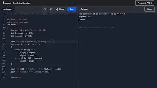 Find the Largest & Smallest element in an Array | C++