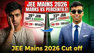 Shiftwise Marks vs Percentile JEE Mains 2026 🔥 JEE Mains Cut Off😭 JEE Mains 2026 Marks vs Percentile