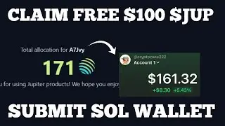 Submit Your Sol Wallet To Earn $100 Jupiter Airdrop | $JUP Airdrop Claim