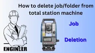 How to delete job/folder from total station machine