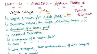 Unit 4 - Applied Mathematics 1 II GGSIPUII Topics Review