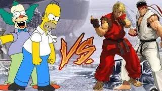 Mugen Homero and Krusty VS Ryu and Ken (Los Simpsons VS Street Fighter)