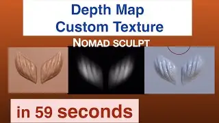 How to Make Custom Texture Brush, using Depth Map | Nomad Sculpt | 59 seconds 