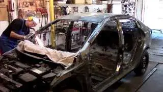 KIA RIO, rollover, roof replacement #1. Body repair.