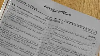 Physics 12  Annual Paper  2024 | Federal Board