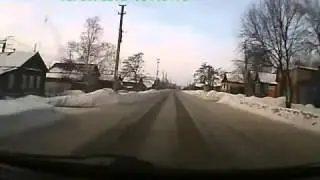NEW Car accident on slippery road in Russia on dashcam!