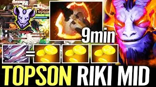 🔥 TOPSON Riki MID 9MIN FURY — Fastest Farm Aghanim Spam Tricks of the Trade +100% Agi Dota 2 Pro