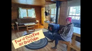 Tour of Tiny Off Grid Cabin in Woods of Maine!