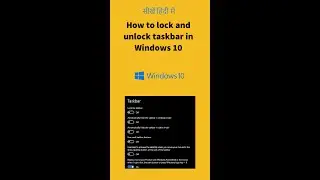How to lock the taskbar in Windows 10 #Shorts | Hindi Tutorial