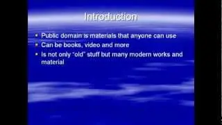 Public Domain Introduction (Public Domain Information Tutorial)