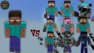 Awakened Herobrine (Awakening) vs Other Herobrines and More Bosses | Minecraft Bedrock | Mob Battle 